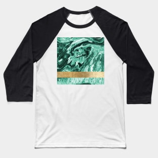 Emerald golden geometric marble Baseball T-Shirt